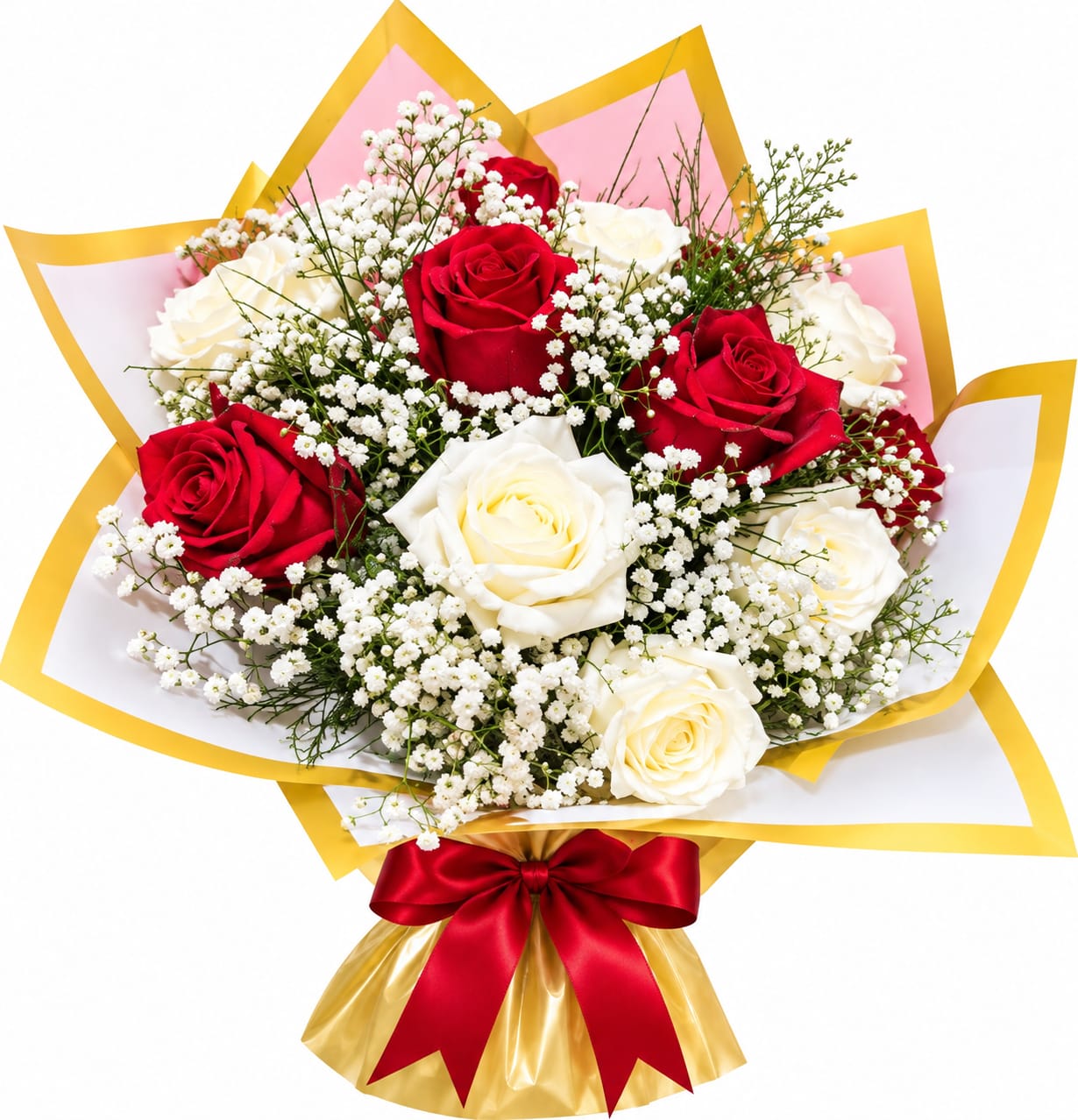 Mix de Rosas 6 rosas brancas 6 rosas vermelhas