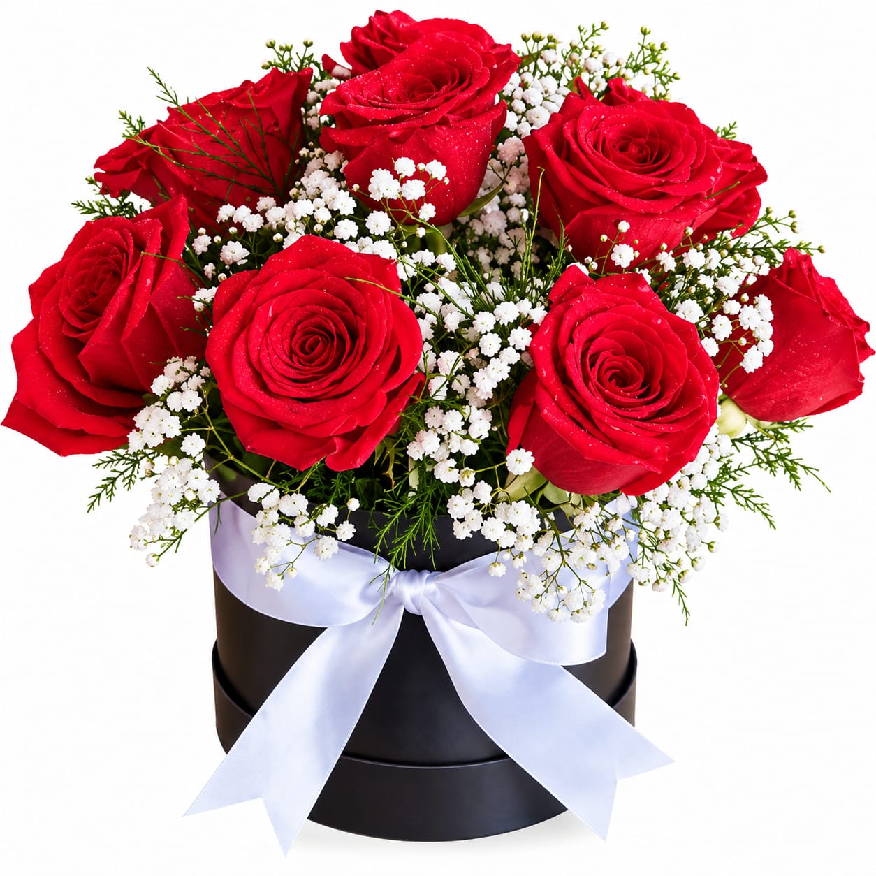 Box de 12 Rosas Vermelhas com Mosquitinho